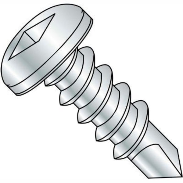 Kanebridge Self-Drilling Screw, #10 x 1 in, Zinc Bake Pan Head Square Drive 1016KQP